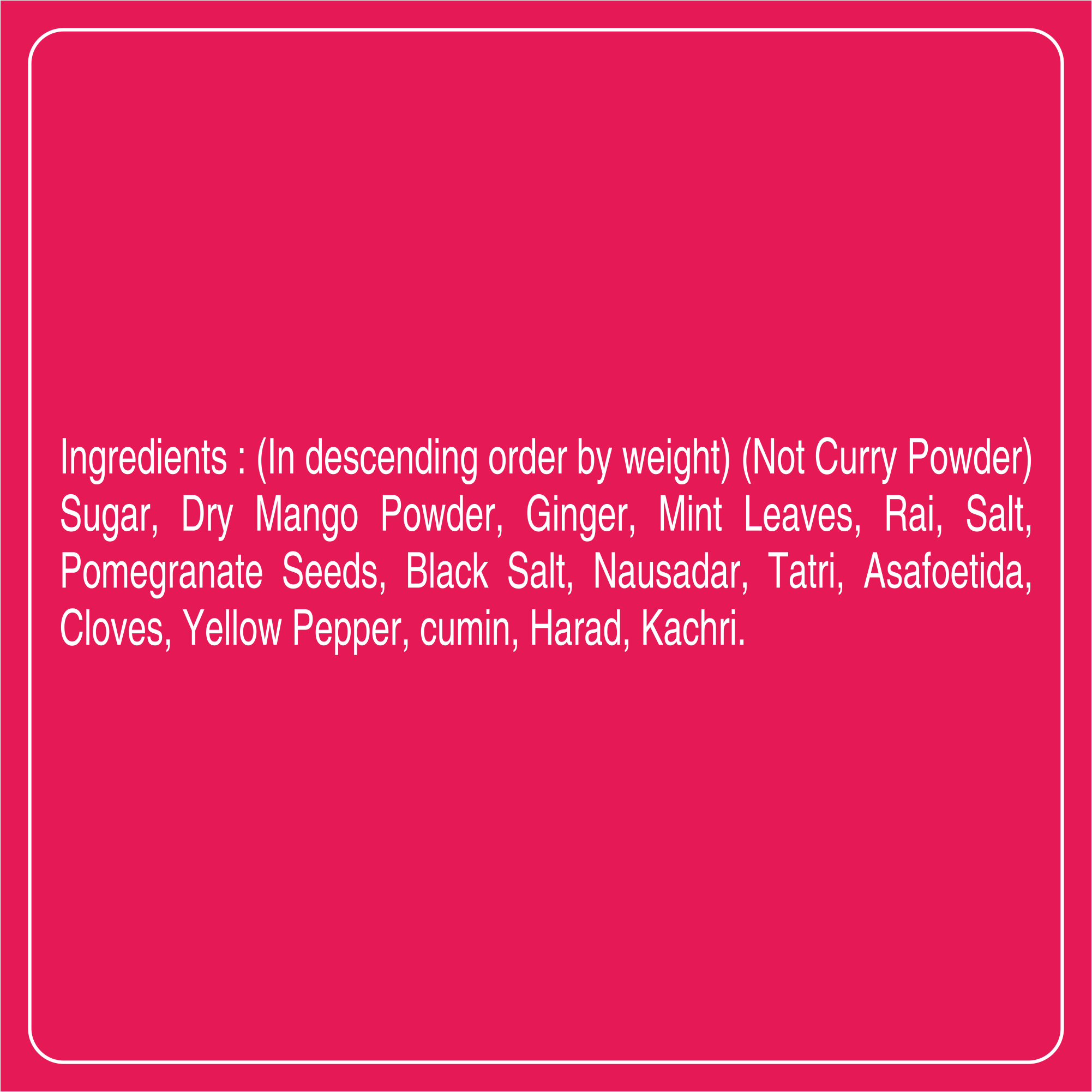 Meetha pani Puri Masala - 15 No. ChawalWala