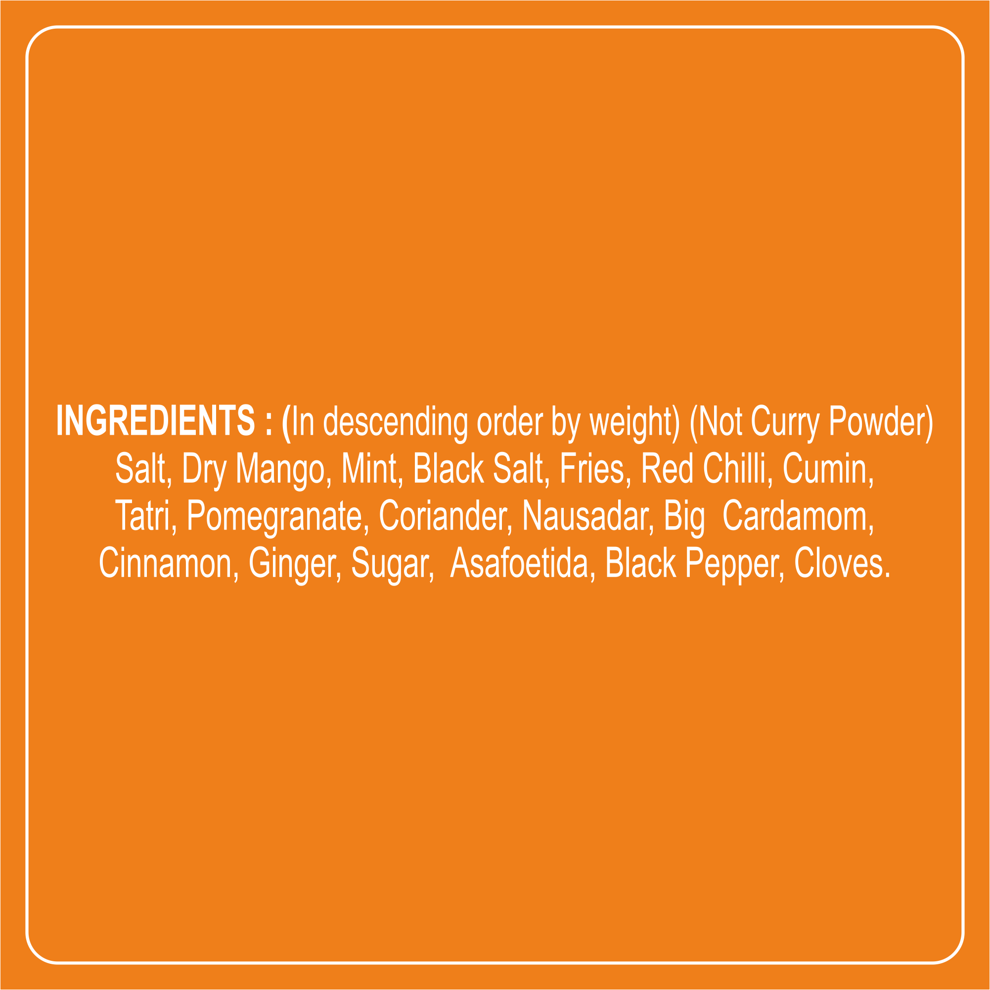 Chat Masala - 15 No. ChawalWala