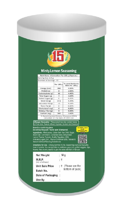MINTY LEMON SEASONING - 15 No. ChawalWala