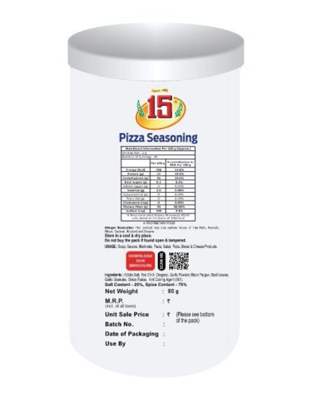 PIZZA SEASONING - 15 No. ChawalWala